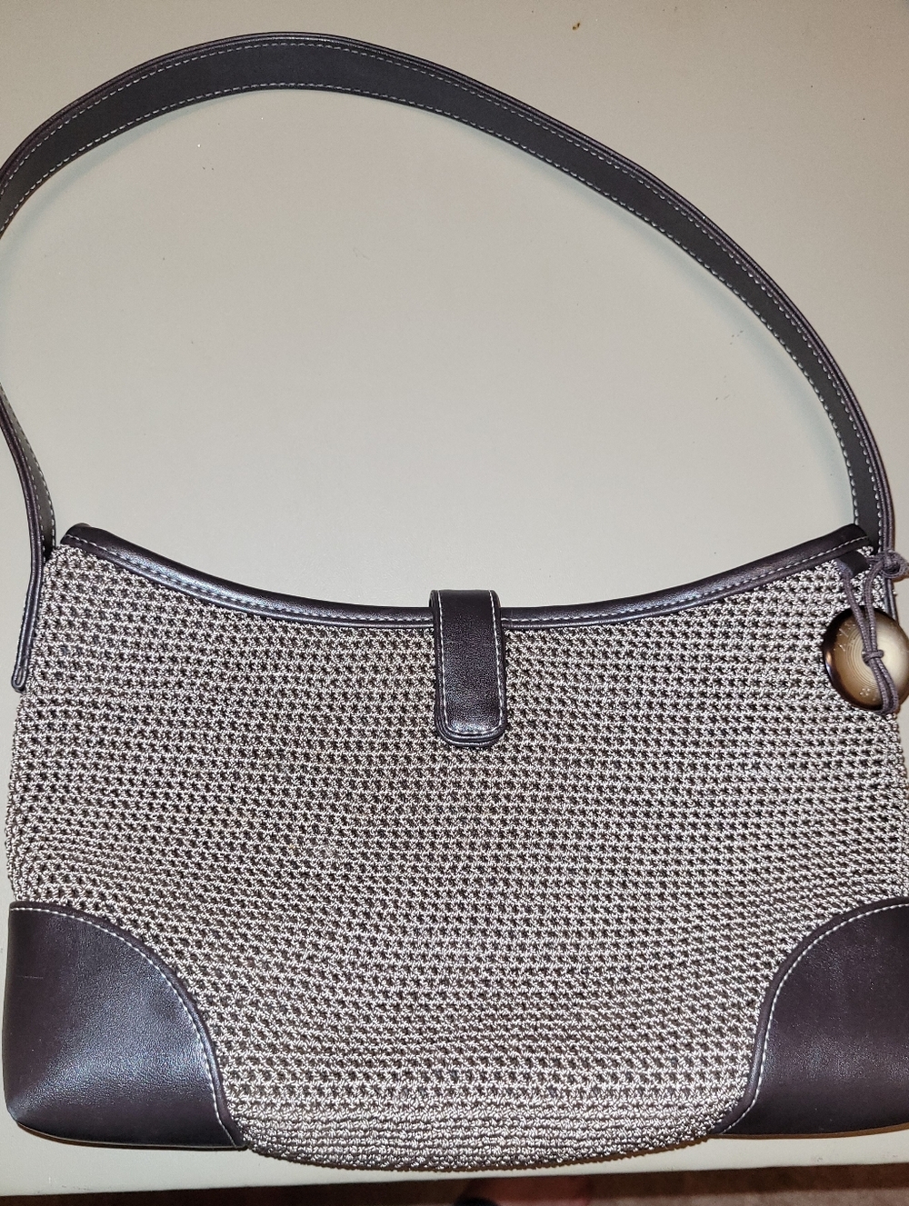 The Sak Brand Brown Crochet  Shoulder Bag.